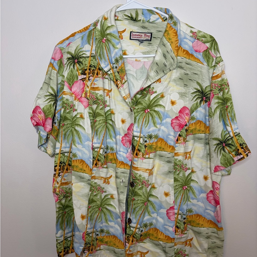 Tropical Floral Button Down Shirt
